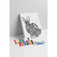 Tabdiko Tavşan Desenli Mandala Tuval Boyama Seti 40X50 cm