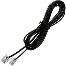 aklow akyoleticaret Lıvolo Telefon Modem Kablosu, RJ11 6/2,5 Metre, Siyah, 2 Damarlı Yassı Bakır Alaşım