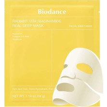 2 Adet Biodance Radiant Vita Niacinamide Real Deep Mask Aydınlatıcı ve Ton Dengeleyici Kağıt Maske 1 Adet