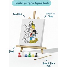 Tabdiko Çocuklar Için Anneler Günü Boyama Tuvali – Şövaleli Boya Seti 20X20 cm