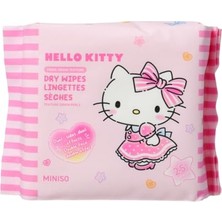 aklow akyoleticaret Lisanslı Hello Kitty Inci Dokulu Kuru Mendil, %100 Viskon, Yumuşak ve Emici, 25 Adet