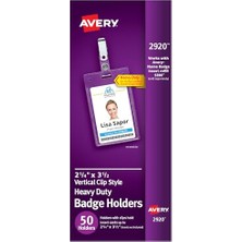 aklow akyoleticaret Klipsli Ağır Hizmet Tipi Rozet Tutucuları, 8,9 cm x 5,7 Cm, Portre, 50 Klips, (2920)