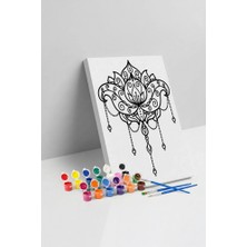 Tabdiko Lotus Çiçeği Desenli Mandala Tuval Boyama Seti 40X50 cm