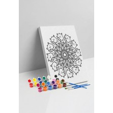 Tabdiko Kedi Desenli Mandala Tuval Boyama Seti 40X50 cm