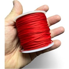 aklow akyoleticaret Bileklik Ipi; Paraşüt Ipi, Takı Ipi (1 mm Kalınlık 100 Metre Uzunluk, 1 Makara) PRST100MT Kırmızı