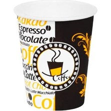 aklow akyoleticaret Bardak; 7 Oz Desenli Kalın Karton, 180 ml Kağıt Bardak Çay ve Kahve Için 100 Adet (180, Mililitre)
