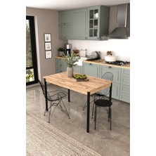 aklow akyoleticaret DF01113 Dekoratif Mutfak Masası 120X70 4-6 Kişilik; Modern, Metal Ayaklı Salon Yemek Masası