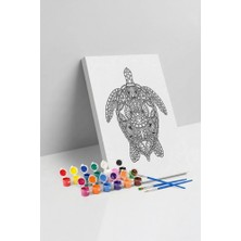 Tabdiko Kaplumbağa Desenli Mandala Tuval Boyama Seti 40X50 cm