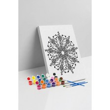 Tabdiko Panda Desenli Mandala Tuval Boyama Seti 40X50 cm