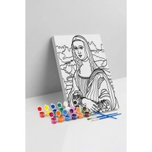 Tabdiko Mona Lisa Desenli Mandala Tuval Boyama Seti 40X50 cm