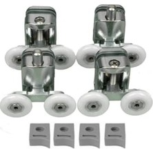 aklow akyoleticaret Metal Gövdeli Duşakabin Tekerlek Takımı 2 Alt 2 Üst Teker Rulmanı 24 mm