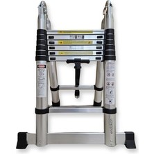 aklow akyoleticaret 220 + 220 cm Teleskopik Merdiven, 7+7 Basamaklı, A Tipi Uzayan