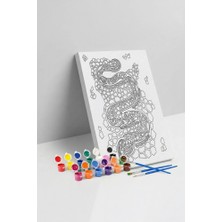 Tabdiko Yılan Desenli Mandala Tuval Boyama Seti 40X50 cm
