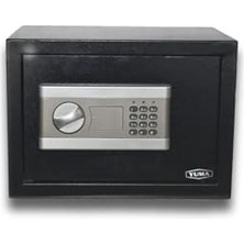 aklow akyoleticaret Elektronik Şifreli Çelik Kasa, Orta Boy, 25 x 35 Cm, Siyah
