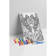 Tabdiko Zürafa Desenli Mandala Tuval Boyama Seti 40X50 cm