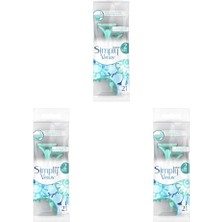 aklow akyoleticaret Simply Venus 2 Kullan At Kadın Tıraş Bıçağı, 2 Adet, 3'lü Paket