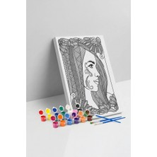 Tabdiko Kadın Portresi Desenli Mandala Tuval Boyama Seti 40X50 cm