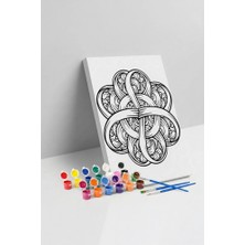 Tabdiko Düğüm Desenli Mandala Tuval Boyama Seti 40X50 cm