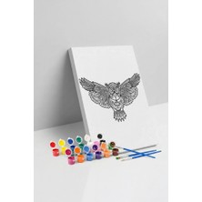 Tabdiko Baykuş Desenli Mandala Tuval Boyama Seti 40X50 cm