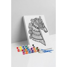 Tabdiko At Desenli Mandala Tuval Boyama Seti 40X50 cm