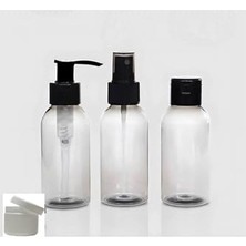 aklow akyoleticaret Kavanoz, Seyahat Boy Boş Plastik Şişe ve Seti 4'li 8697431719014241