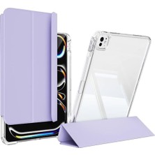 aklow akyoleticaret Apple ile Uyumlu iPad Pro 13 2024 Magnetik, Ayrılabilen, Airbagli Lavender Tablet Kılıfı