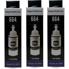 aklow akyoleticaret Epson Ecotank L565 Uyumlu Siyah Muadil Mürekkep 3X70 ml (Toplam 210 Ml)