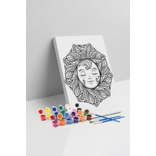 Tabdiko Güneş Desenli Mandala Tuval Boyama Seti 40X50 cm