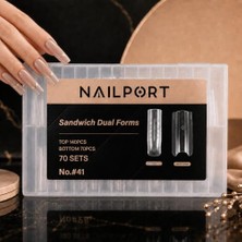 aklow akyoleticaret Protez Tırnak Dual Form Şablon, Long Square, 140'LI, Jel Polygel Acrygel Için, WN-DF041
