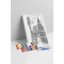 Tabdiko Londra Temalı Mandala Tuval Boyama Seti 40X50 cm