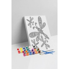 Tabdiko Yusufçuk Desenli Mandala Tuval Boyama Seti 40X50 cm
