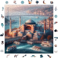 aklow akyoleticaret Ahşap Yetişkin Puzzle Boğazın Incisi Ayasofya, 353 Parça, 29 x 29 Cm, Yapıştırıcı Folyo Dahil, Benzersiz Şekilli Parçalar ve Özel Figürler, S1-13