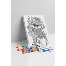 Tabdiko Baykuş Desenli Mandala Tuval Boyama Seti 40X50 cm
