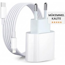 aklow akyoleticaret iPhone 8 x Xs Xr 11 12 13 14 Pro Max Mini Plus Uyumlu 20W Pd Qc 4.0 Hızlı Şarj Adaptörü ve Type-C To Lightning Kablo Seti