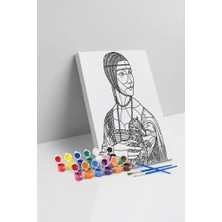 Tabdiko Rönesans Kadın Desenli Mandala Tuval Boyama Seti 40X50 cm