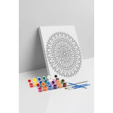 Tabdiko Geometrik Çiçek Mandala Tuval Boyama Seti 40X50 cm