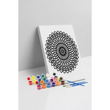 Tabdiko Oval Çiçek Mandala Tuval Boyama Seti 40X50 cm