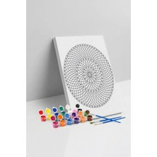 Tabdiko Örgü Desenli Mandala Tuval Boyama Seti 40X50 cm