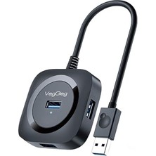 aklow akyoleticaret 4 Port USB 3.0 Çoklayıcı Hub, Siyah