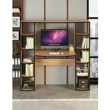 Treeandtech Stella Kitaplıklı Çalışma Masası 10 Raflı