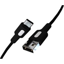 aklow akyoleticaret USB A-C Hızlı Şarj Kablosu, Siyah Kablo, Beyaz/siyah Uçlar (150 Cm)
