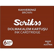 aklow akyoleticaret Kahverengi Dolma Kalem Kartuşu, 6'lı Paket
