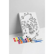 Tabdiko Tavus Kuşu Desenli Mandala Tuval Boyama Seti 40X50 cm