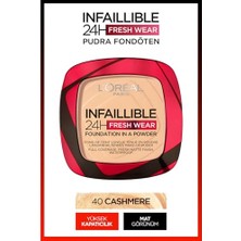aklow akyoleticaret 24H Fresh Wear Pudra Fondöten, 40 Cashmere