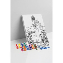 Tabdiko Bahçıvan Kadın Desenli Mandala Tuval Boyama Seti 40X50 cm