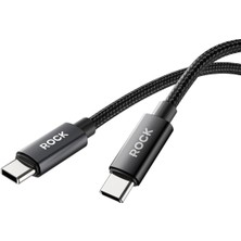 Şanal Rock Z28 Type-C To Type-C, 60W, 100 Cm, 3A, Örgü Şarj ve Data Kablosu
