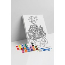 Tabdiko Ev Desenli Mandala Tuval Boyama Seti 40X50 cm