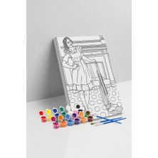 Tabdiko Ev Hanımı Desenli Mandala Tuval Boyama Seti 40X50 cm