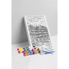 Tabdiko Kanal Manzaralı Mandala Tuval Boyama Seti 40X50 cm