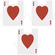 aklow akyoleticaret Kırmızı/beyaz Casino Parti Malzemeleri ve Kostüm Aksesuarları, 3 Parça Plastik Kart Takım Yelekler